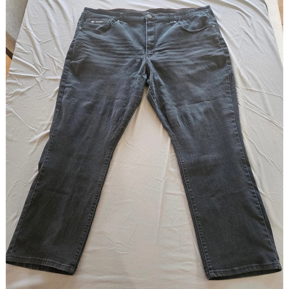 Benjamin Black Slim Jeans Mens 48x30 Black‎ Good Stretch Moto Pocket Details
